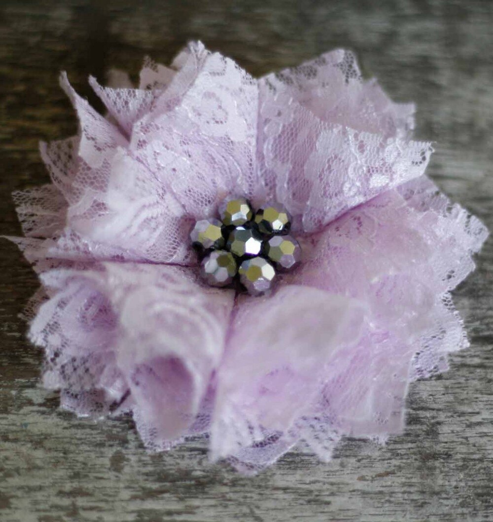 A Lace Fabric Flower using the Carnation Tutorial