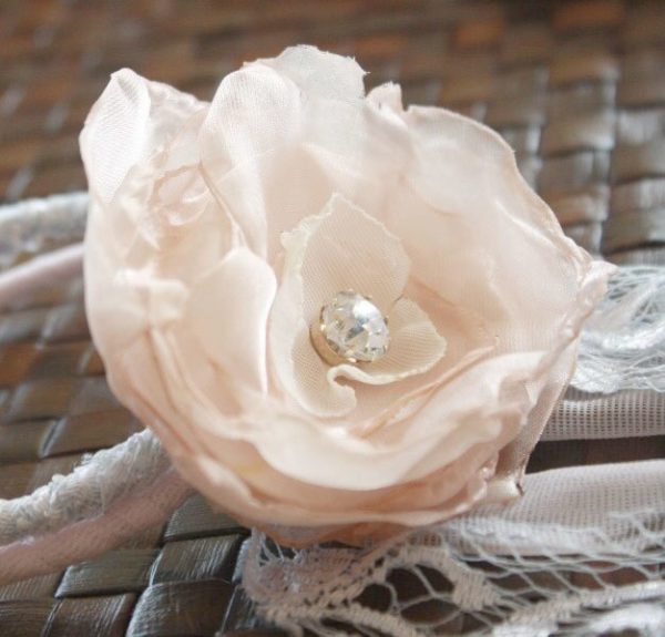 DIY Fabric Flower Bracelet with the help of Fluffy Cabbage Rose Fabric flower Tutorial