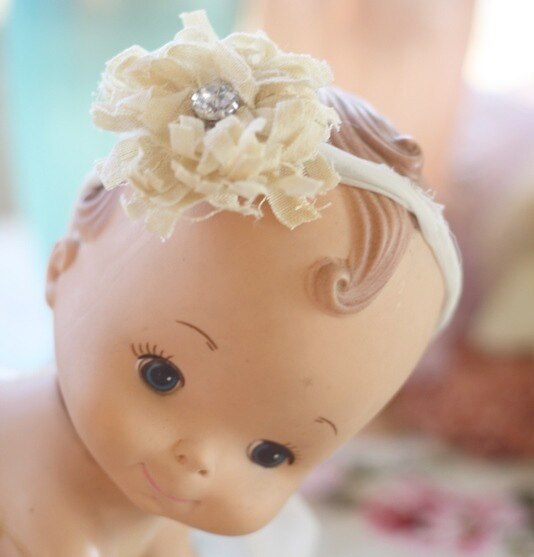 Fabric Flower No Sew Tutorial for Dainty Flower Baby Headbands Tutorial